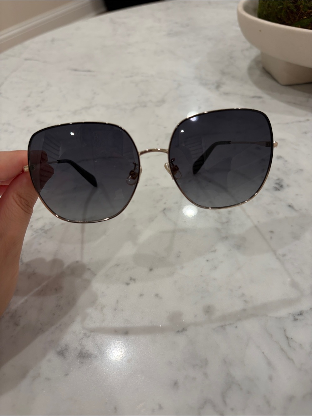 kate spade Gold Frame Dark Gray Gradient Lens Women's Sunglasses